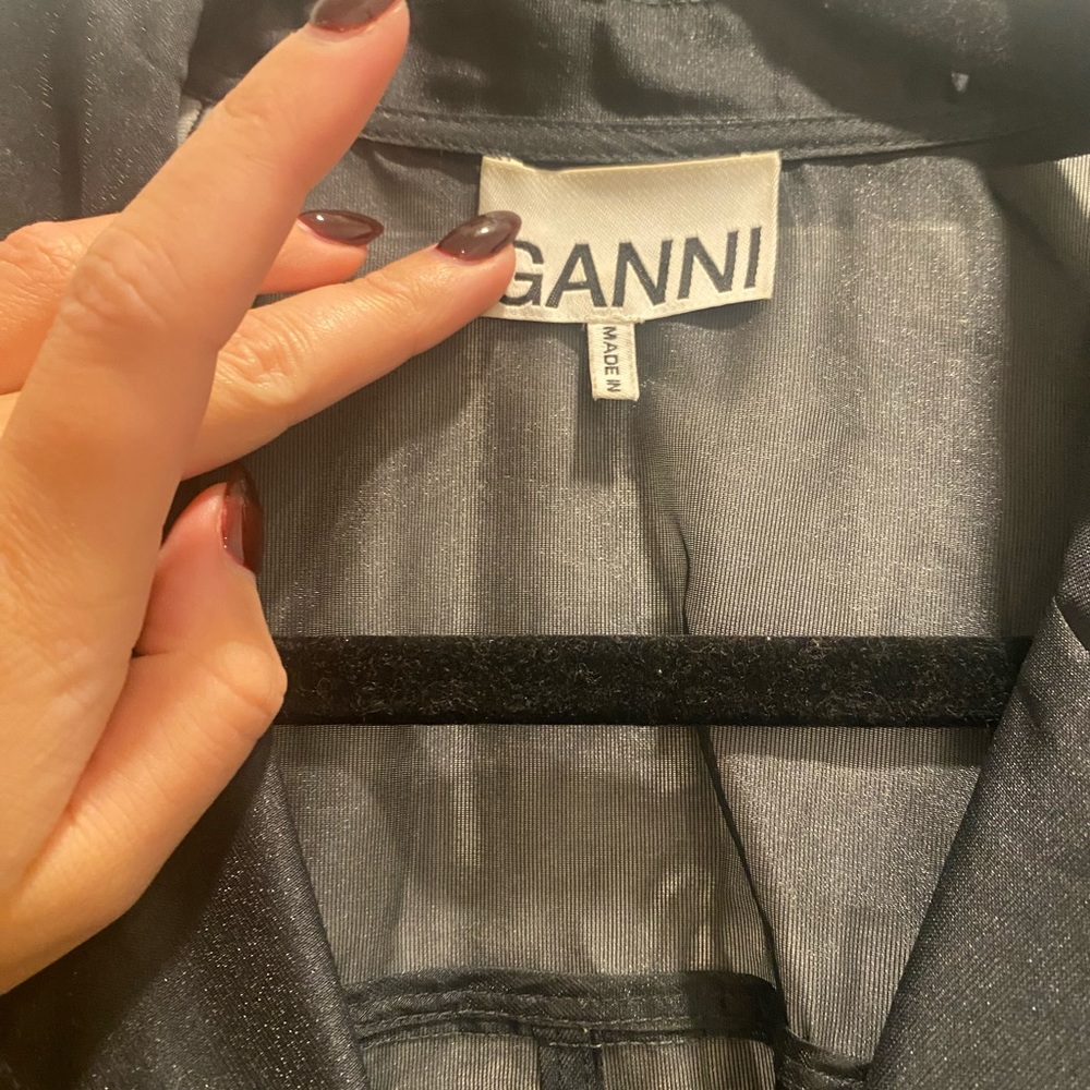 Ganni Organza Floral Embroidered Organza Top - Picture 4 of 6